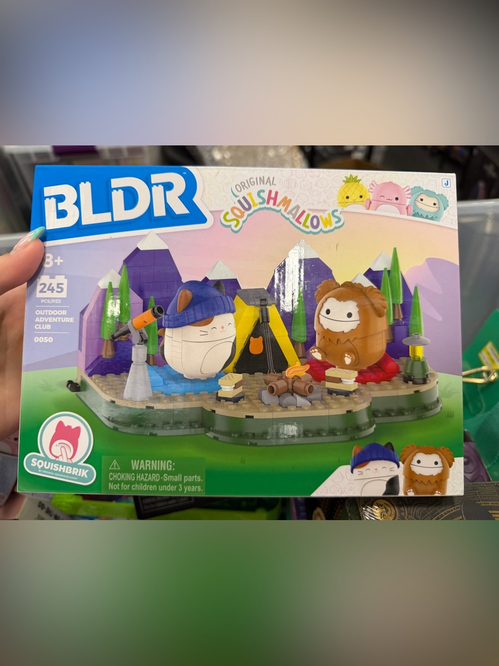 Squishmallows Camping Playset with Purple Beanie Cat & Brown Yeti